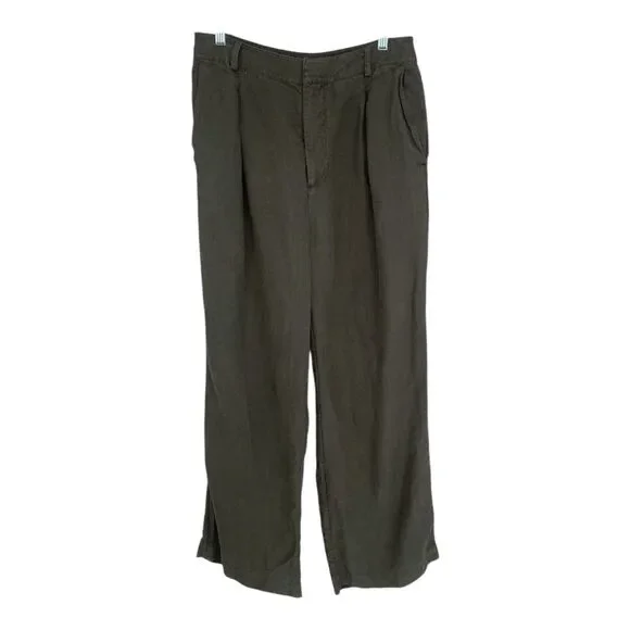 Jenni Kayne Linen Kyle Trousers Black Relaxed Fit Wide Leg Pants 8 - Picture 2 of 11